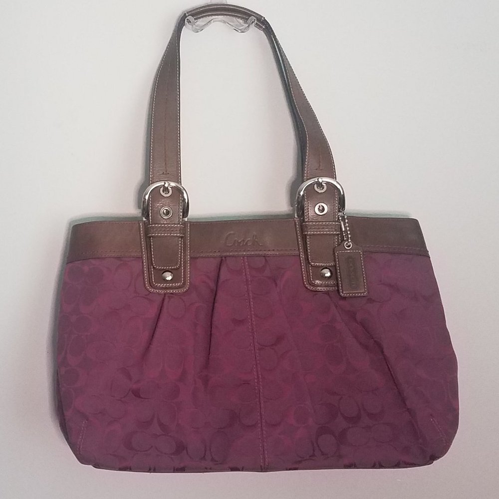 Coach Burgundy / Wine Signature C Logo Bags